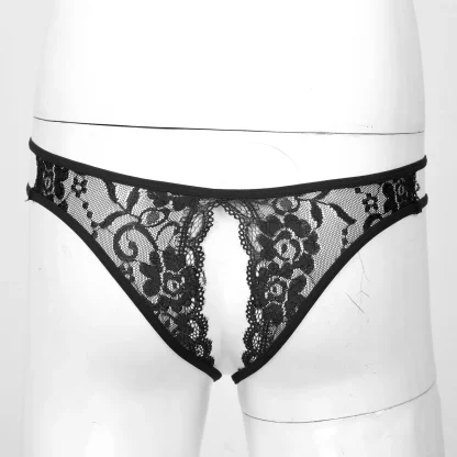 Crotchless Sheer Lace Panties - Image 6