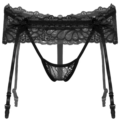 Sexy Sheer Lace Crotchless Panties - Image 4