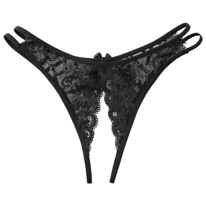 Crotchless Sheer Lace Panties - Image 4