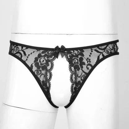 Crotchless Sheer Lace Panties - Image 5