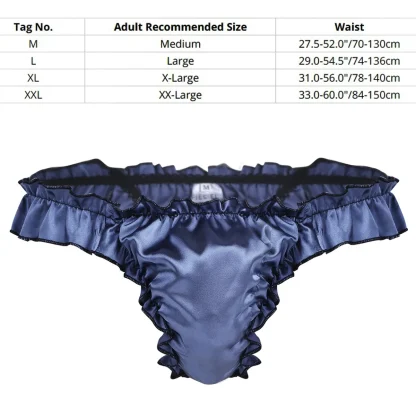 Men's Ruffled Shiny Thong Panties - Image 7