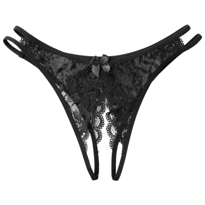 Crotchless Sheer Lace Panties - Image 3