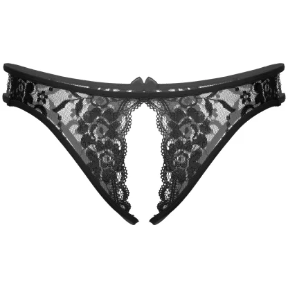 Crotchless Sheer Lace Panties - Image 2