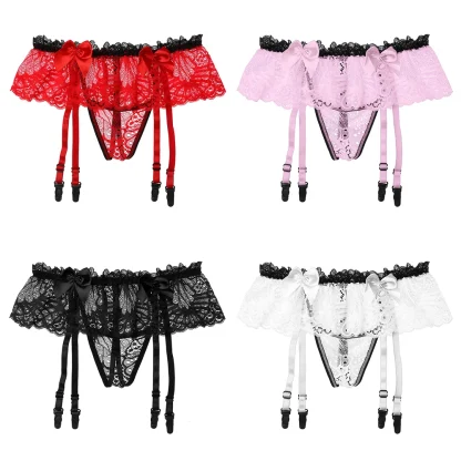 Sexy Sheer Lace Crotchless Panties - Image 7