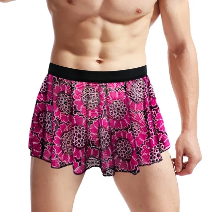 Floral Pleated Men's Skirts - Image 4