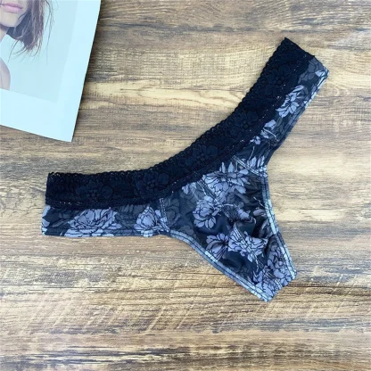Floral Lace Trim Panties - Image 2