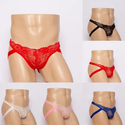 Low-rise Sheer Lace Jock-straps - Image 7