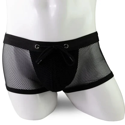 Mesh Solid Sexy Boxer Brief - Image 2
