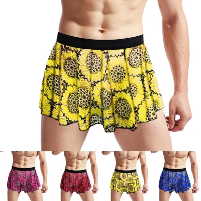 Floral Pleated Men's Skirts - Image 6