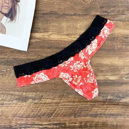 Floral Lace Trim Panties - Image 3
