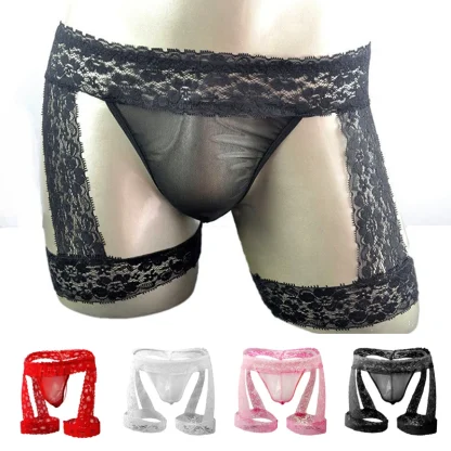 Sheer Lace Thigh Harness G-strings - Image 6