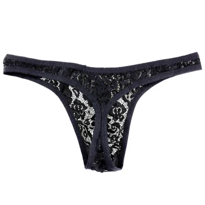 Men's See-through Lace Thongs