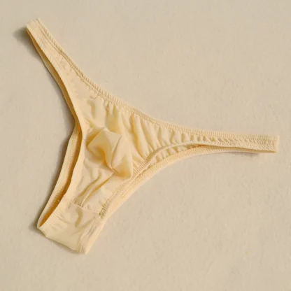 Solid Bulge Pouch Bikinis - Image 3