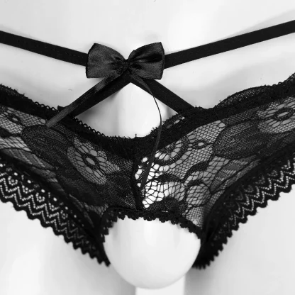 Sheer Floral Open Crotch Panties - Image 4