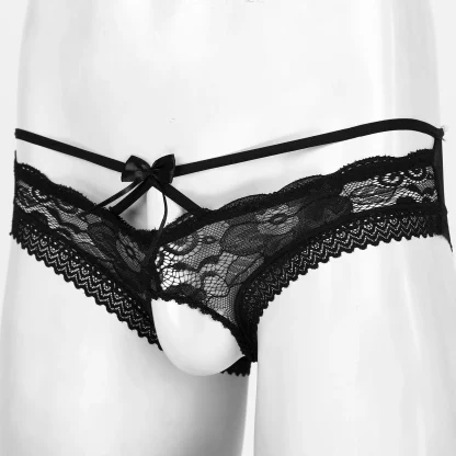 Sheer Floral Open Crotch Panties - Image 2