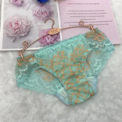 Sexy Floral See-through Panties - Image 2